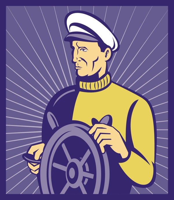 海船长掌舵方向盘