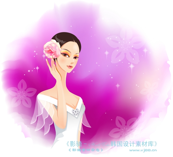 古典美女矢量素材矢量圖片HanMaker韓國設計素材庫