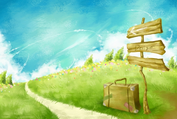 漫畫風(fēng)景自然風(fēng)光分層素材PSD13