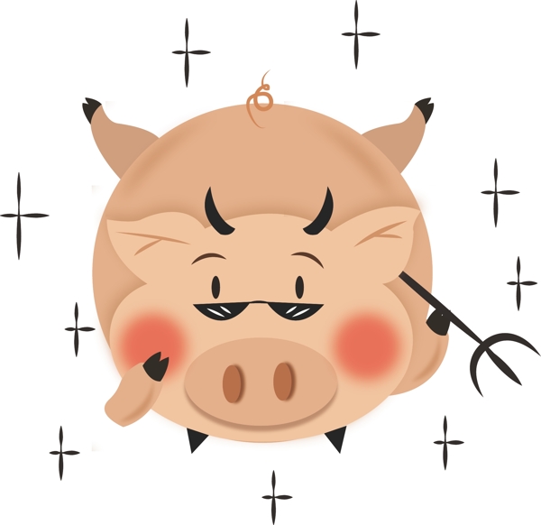 2019年猪年可爱的圆球猪png免费下载