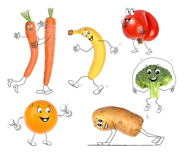运动的蔬果图片