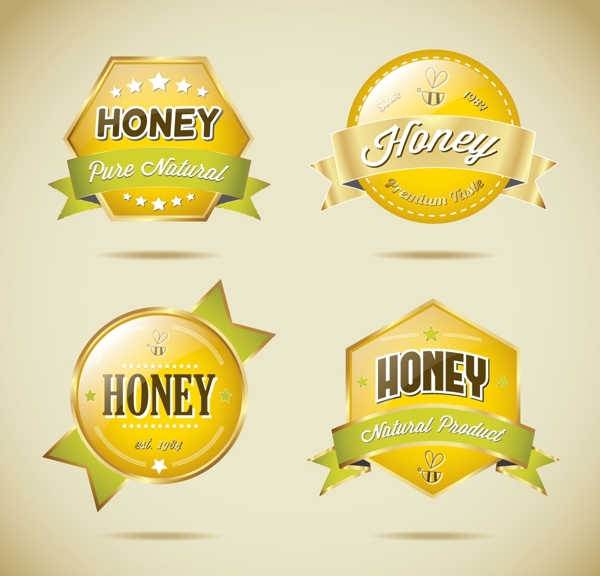 蜂蜜标签素材