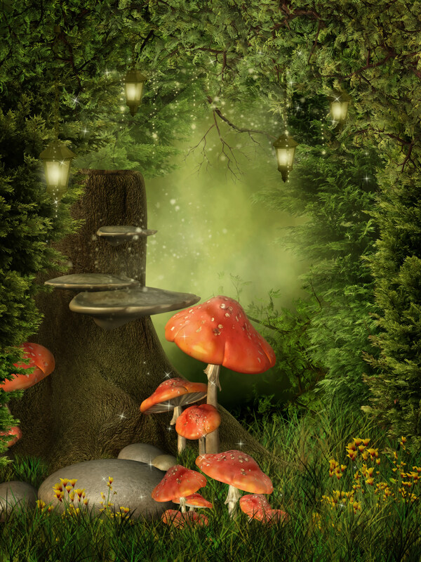 路灯与蘑菇