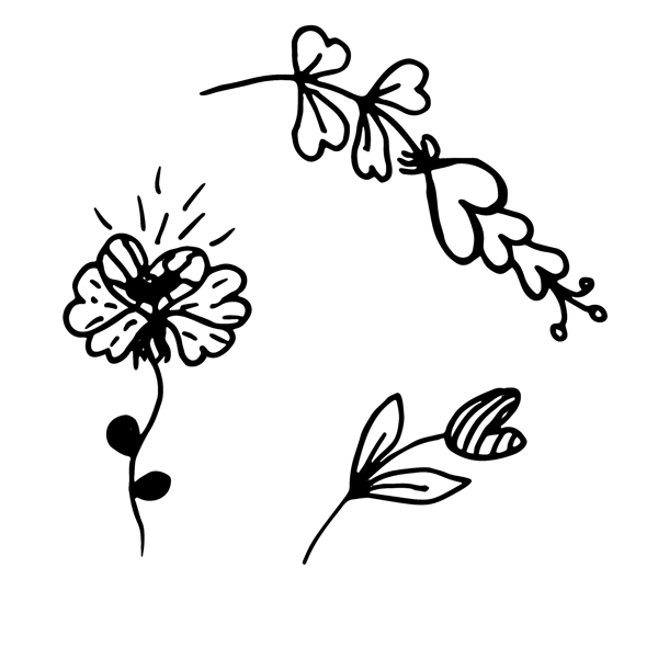 花朵卡通手绘植物psd素材文件