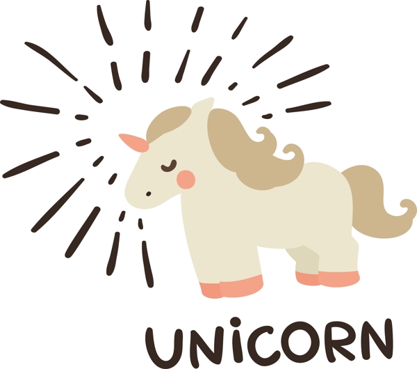 UNIOCORN可愛卡通動物人物矢量素材
