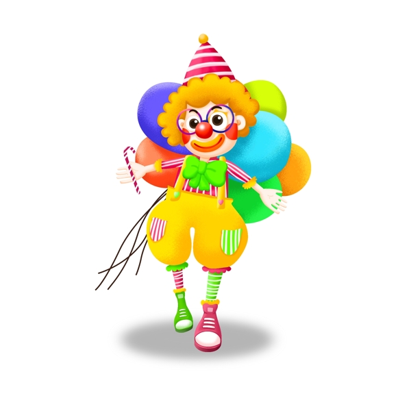 小丑愚人节卡通形象人物元素气球装饰元素