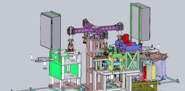 双转塔式非标组装机3D模型