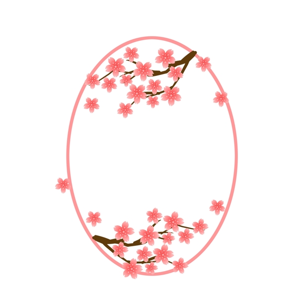 桃花春季框的插画