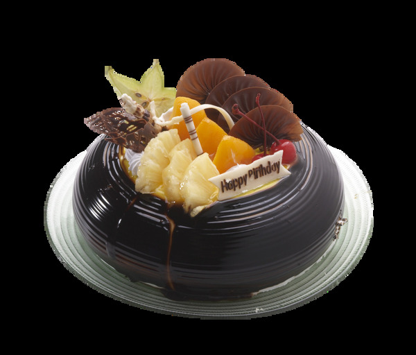 圆形黑巧克力蛋糕素材