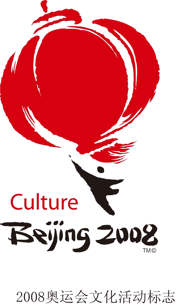 印花矢量图运动2008北京奥运文化活动标志徽章标记免费素材