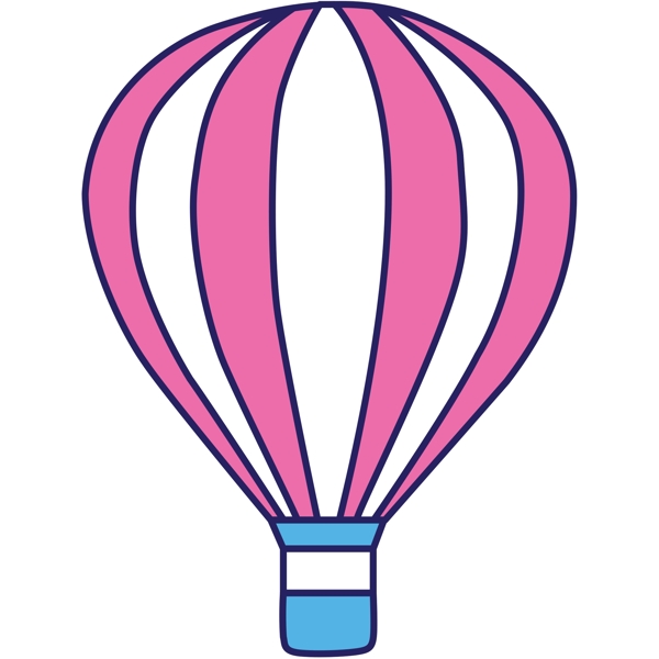 粉色热气球卡通透明素材