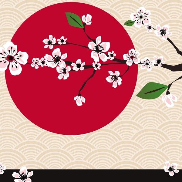 矢量日本的樱花