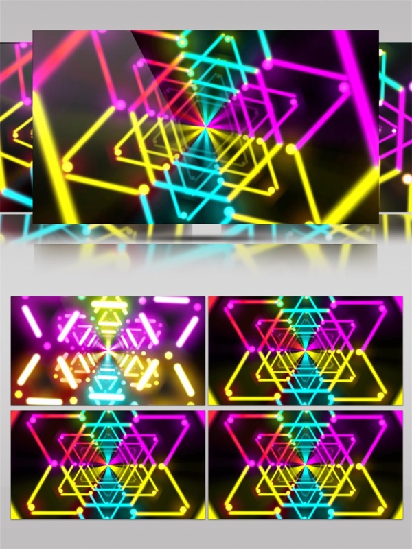 紫光迷幻三角动态视频素材