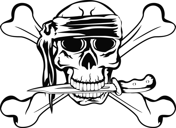 海盗骷髅与匕首