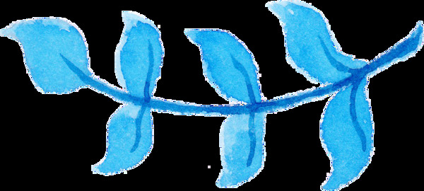手绘蓝色鲜花和蝴蝶免扣素材合集