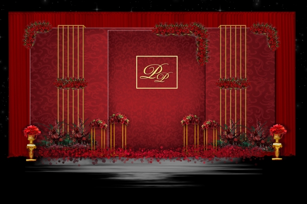 大紅色婚禮迎賓區(qū)歐式大紅迎賓區(qū)