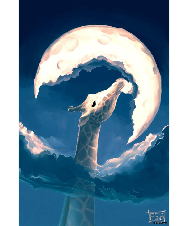 長頸鹿插畫圖片