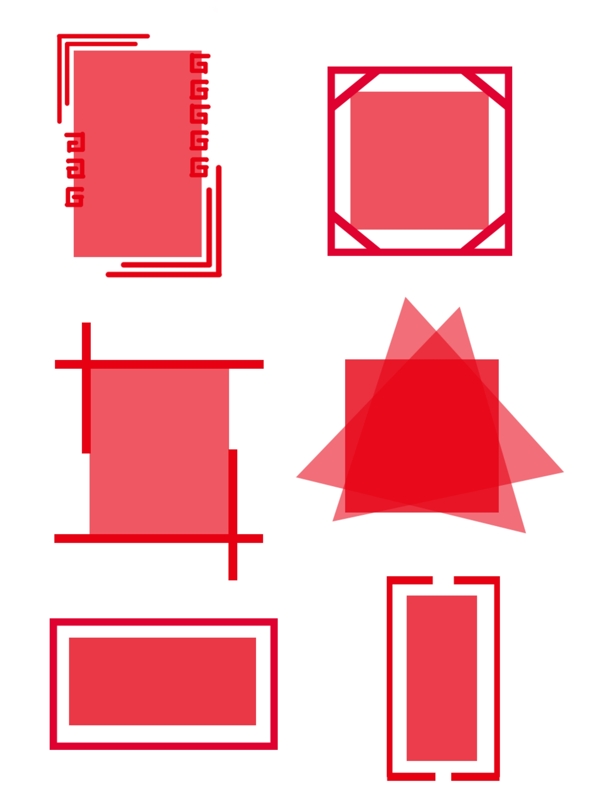 大红色古典风格纹理边框装饰素材可商用
