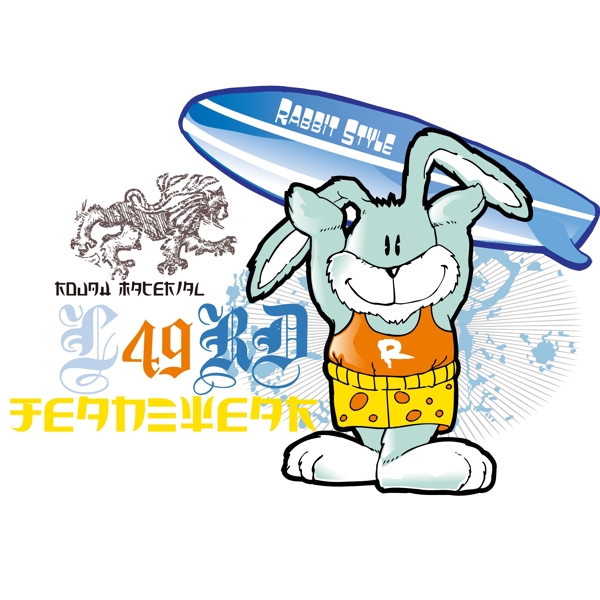 印花矢量圖男童T恤圖案運動文字動物免費素材