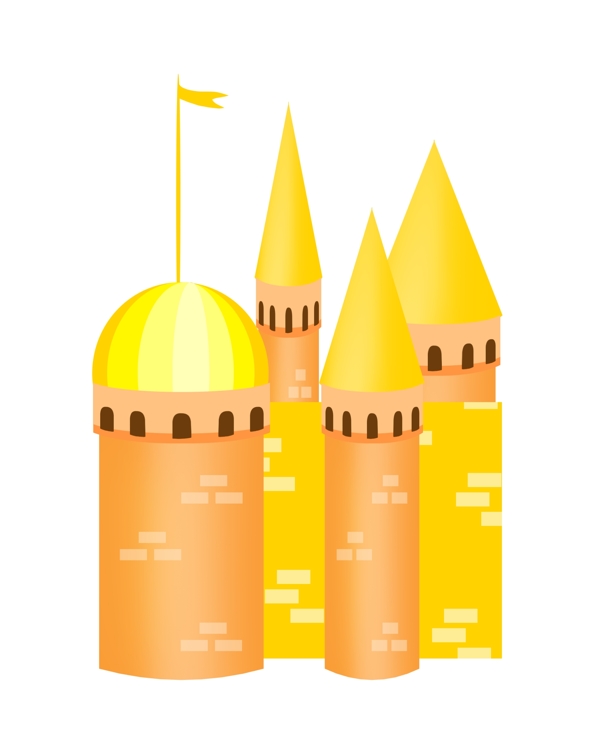 尖尖的城堡建筑插画