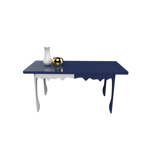 蓝白色拼接桌子北欧风家居素材