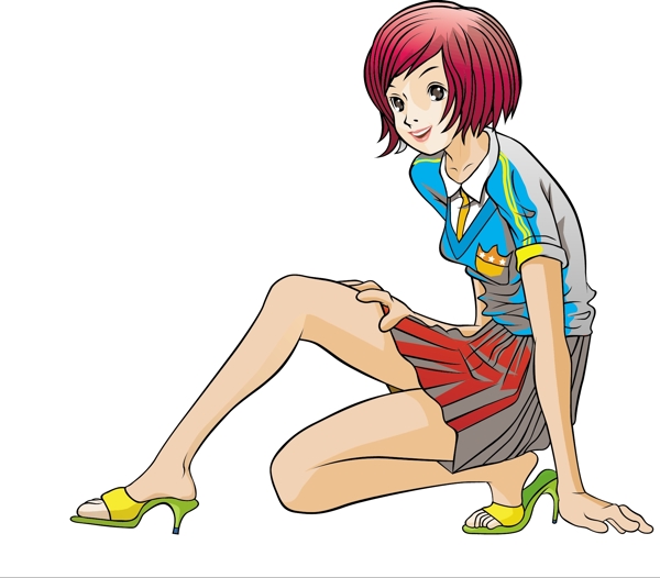 女性世界矢量人物AI0282