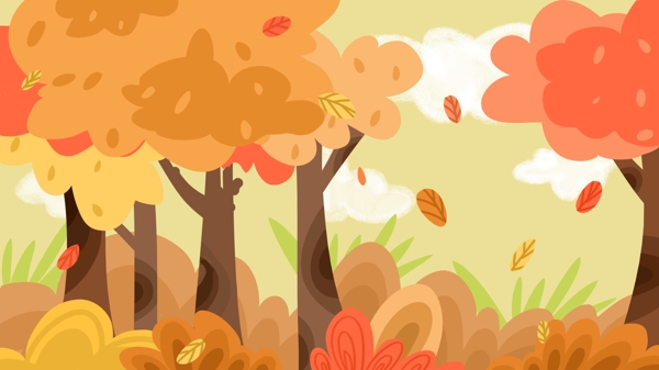 秋分节气枫树落叶背景设计