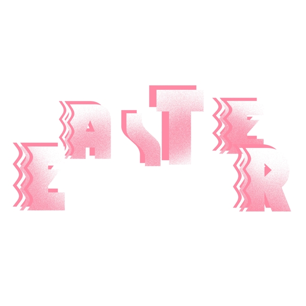 粉色ealter立体字设计