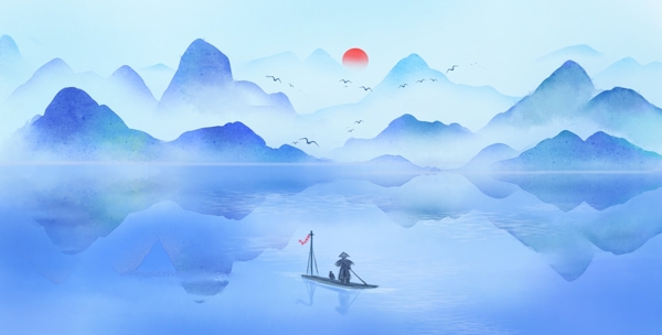 山水國(guó)風(fēng)古風(fēng)傳統(tǒng)背景素材