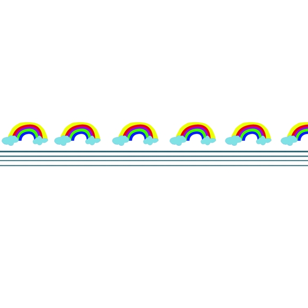 彩虹分割线手绘插画
