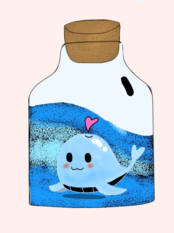 可爱许愿瓶小海豚