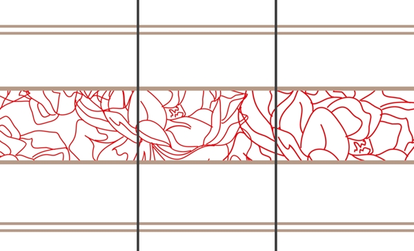 簡約線描移門圖案