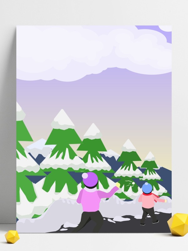 全原創(chuàng)冬季打雪仗背景