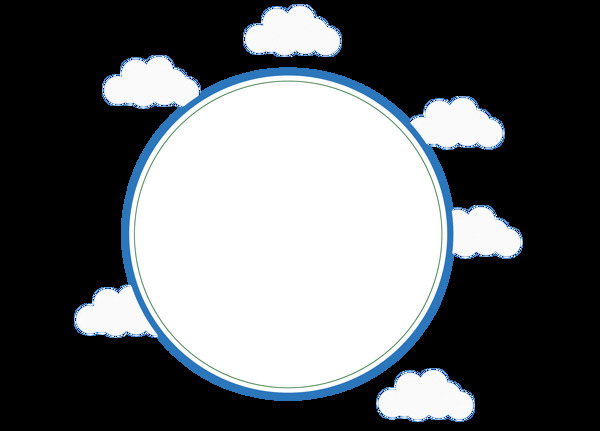 簡(jiǎn)約卡通圓環(huán)云朵png元素