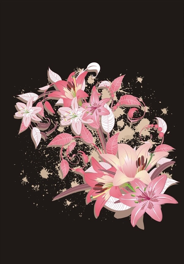 花朵花卉矢量圖下載