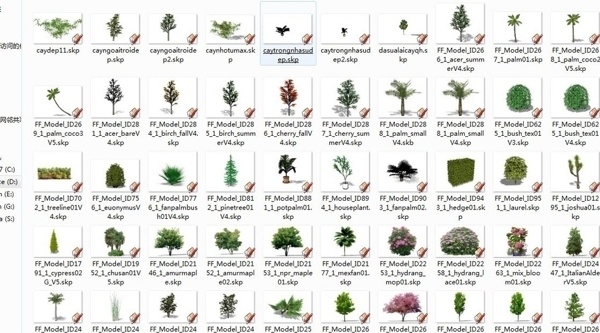 120个sketchup植物模型图片