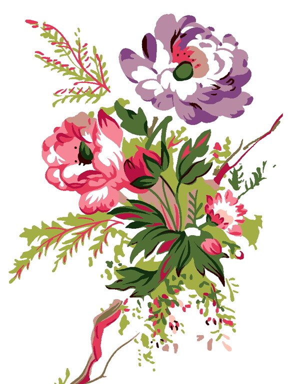 花草插圖花紋圖案0161