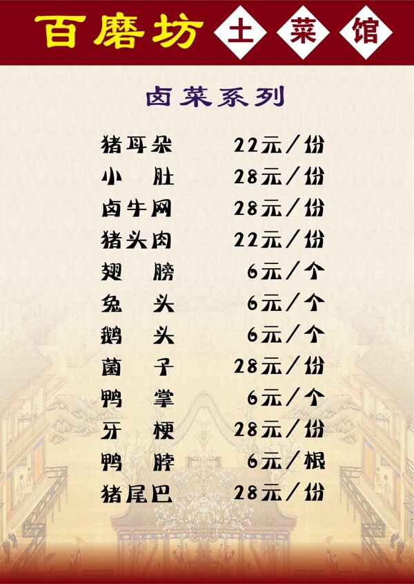 菜單菜譜圖片