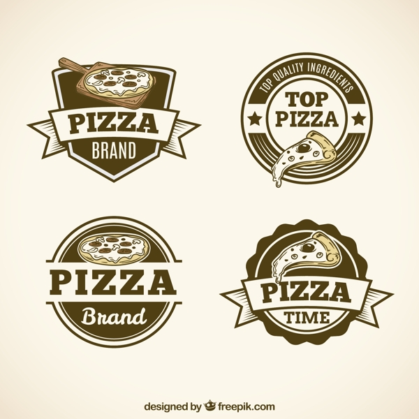 一批老式的比萨商标