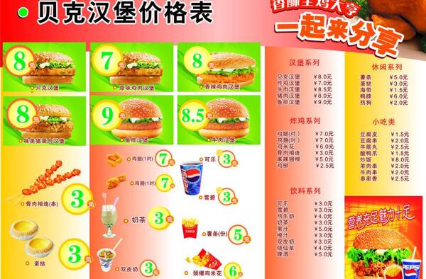 漢堡菜單菜譜圖片