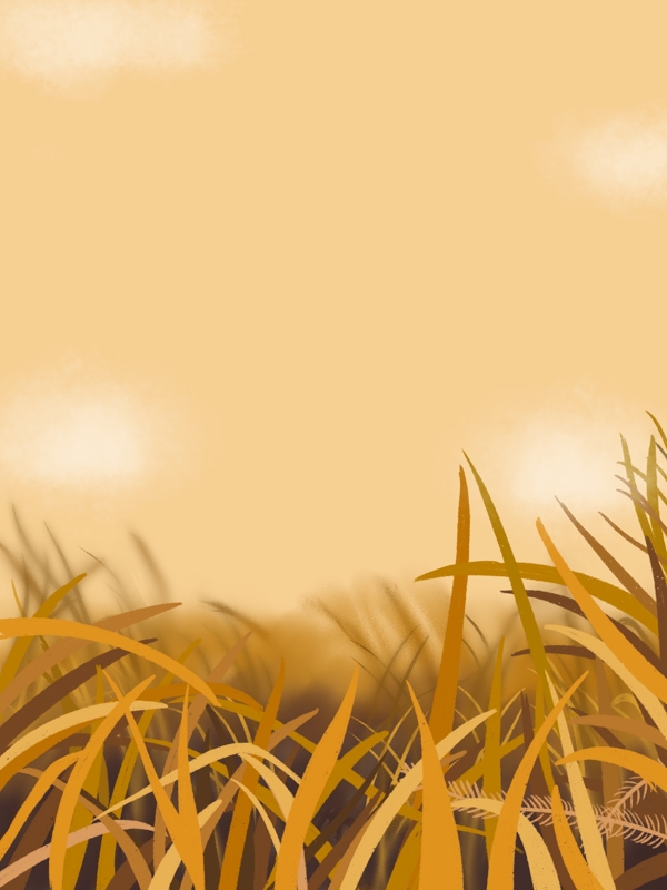 金色秋天草丛背景设计