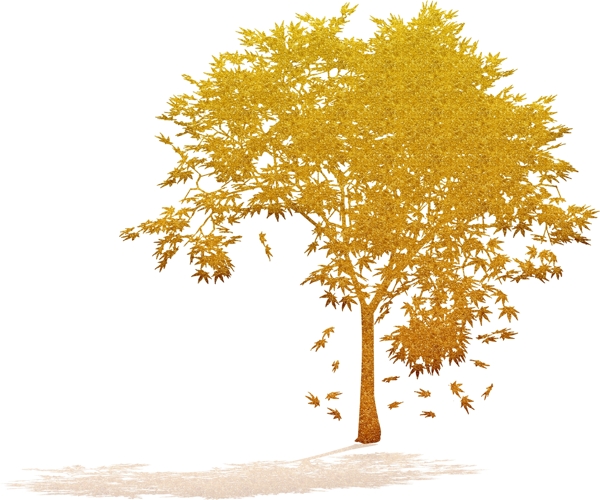 金色树木剪影