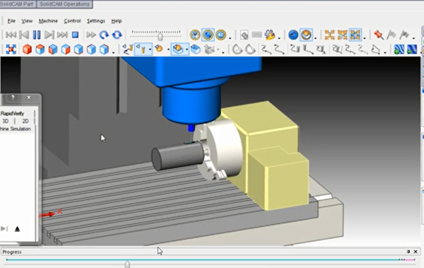 該vtc300cMazatrol640msolidcamSolidWorks的四軸