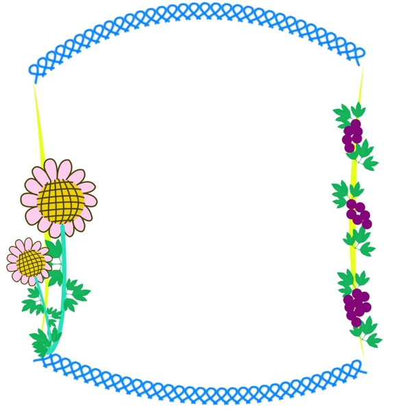 花朵邊框裝飾插畫