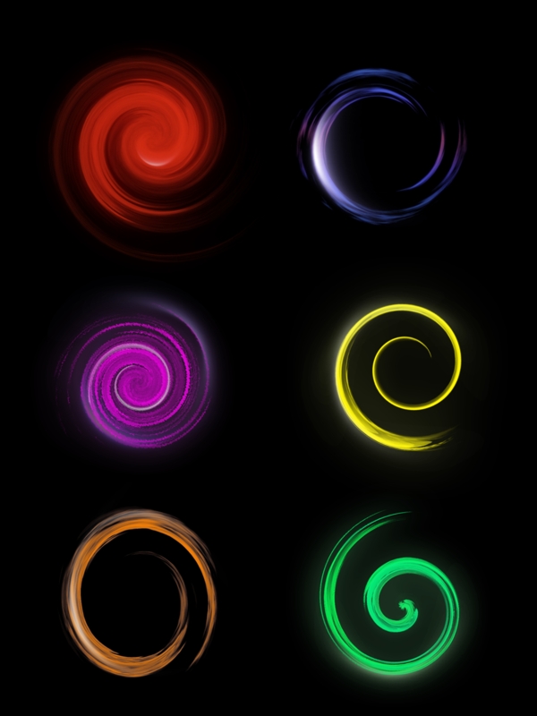 圆形彩色旋转光效设计元素效果素材装饰图案