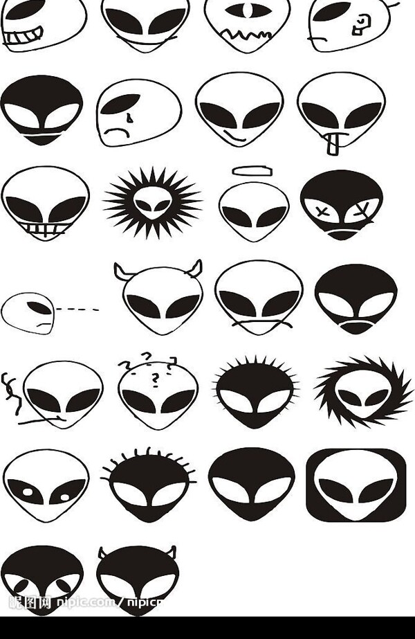 一套外星人臉譜圖片