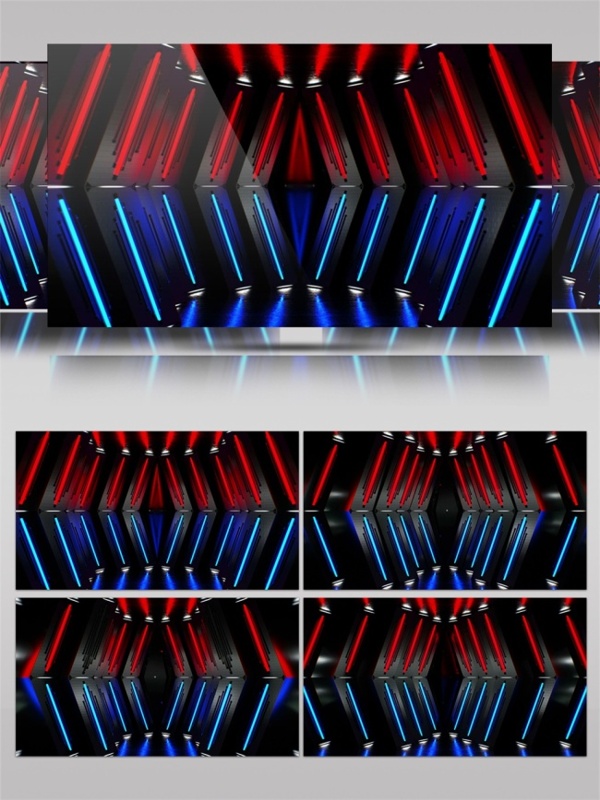 红蓝交错光束动态视频素材