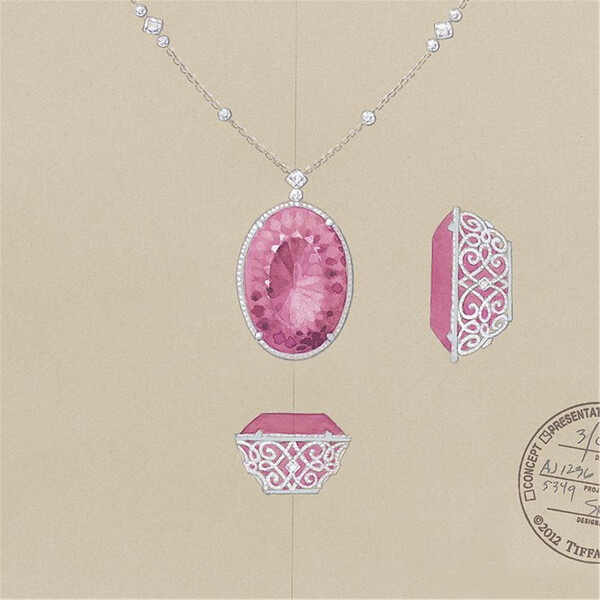 粉色美丽珠宝项链图片设计