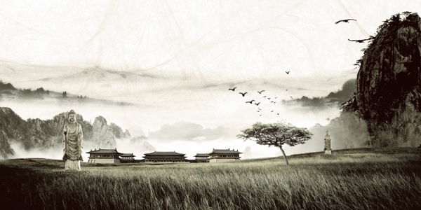 禪風(fēng)水墨山水