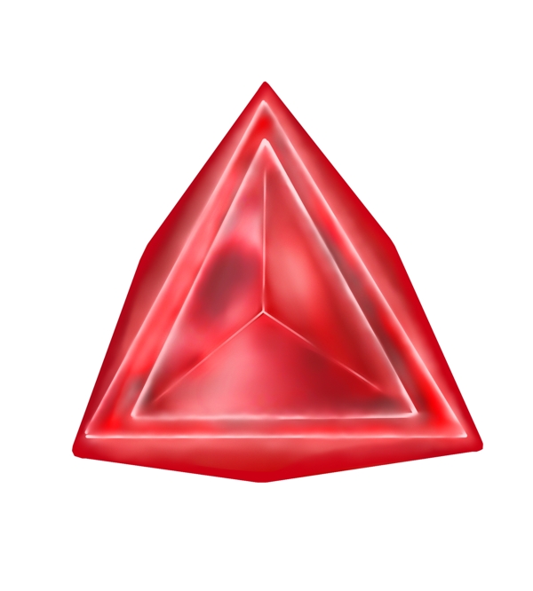 三角形红色宝石插画